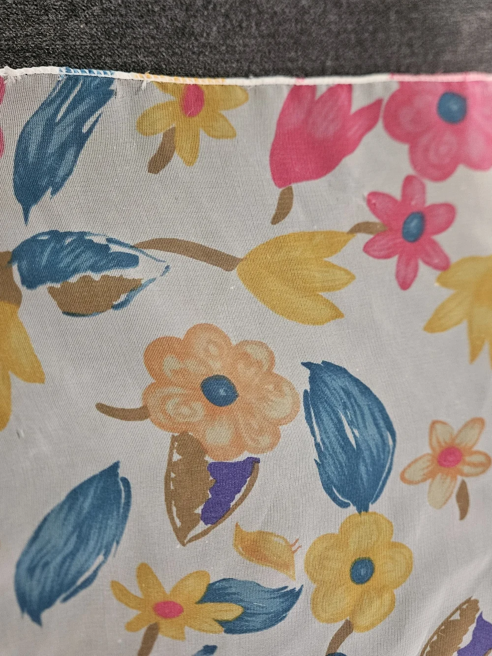 Vintage Silk Blend Floral Handkerchief Scarf Retro Cottagecore Neck Scarf